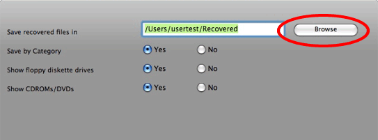 Select the destination folder